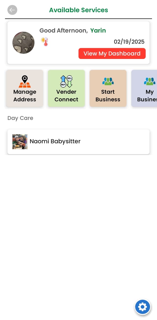 MyServiceGo App Screen